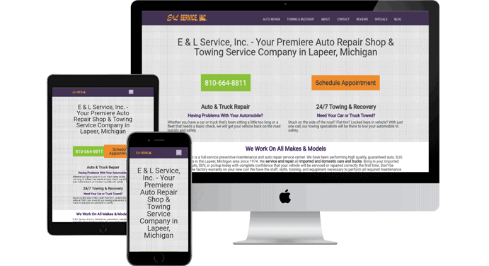 Lapeer Web Design for E & L Service, Inc.