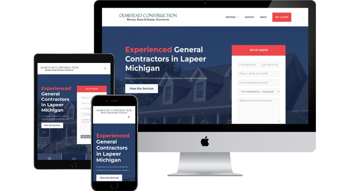 Website Design for Construction Company - Olmstead's Roofing